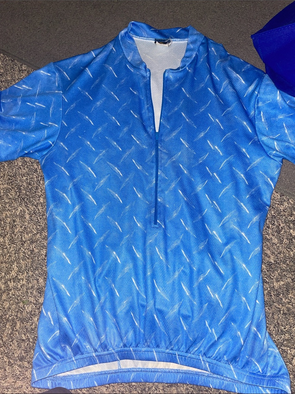 Men's Blue Short-Sleeve Cycling Shirt